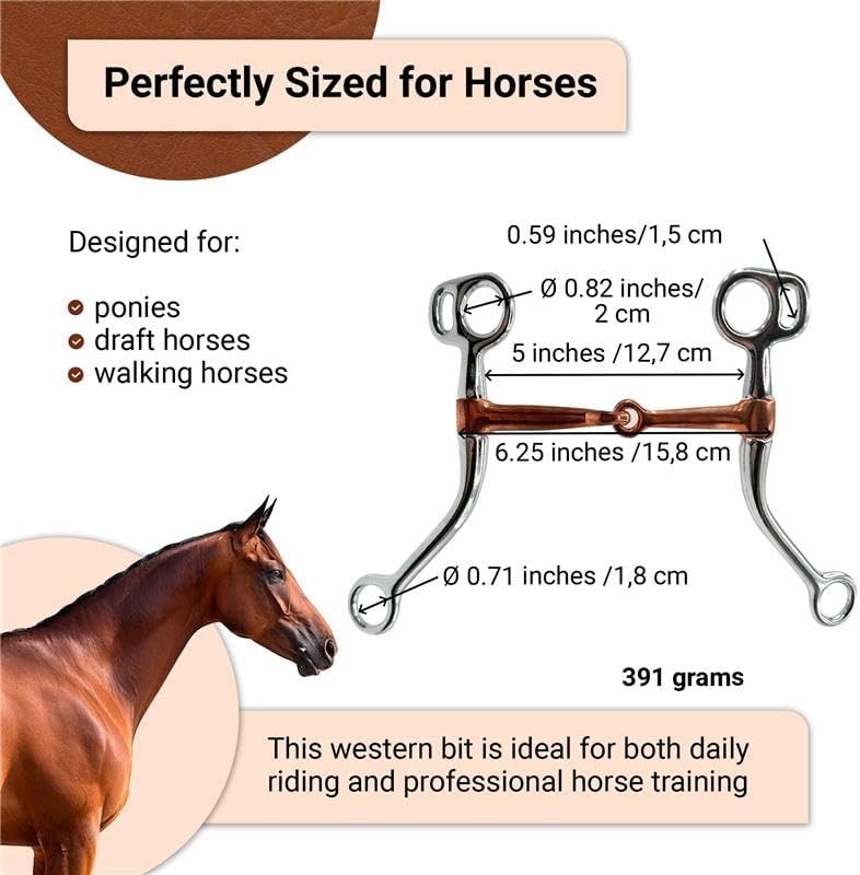 Western Tom Thumb Snaffle Bit 5"(Long Curved Shank)