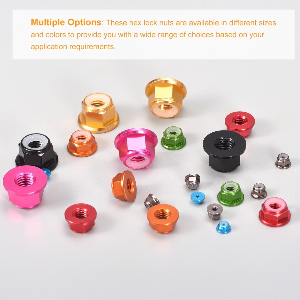 Nylon Insert Hex Lock Nuts, 8pcs - M2x0.4mm Self-Locking Nut(Black)