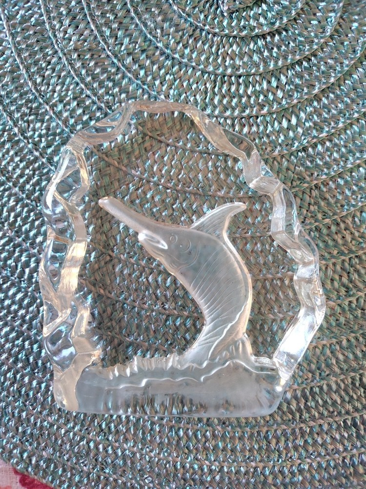 CRYSTAL SWORDFISH PAPERWEIGHT