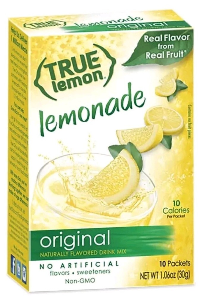 6 PACK True Citrus Lemon Lemonade Stevia Drink Mix - 60 Packets