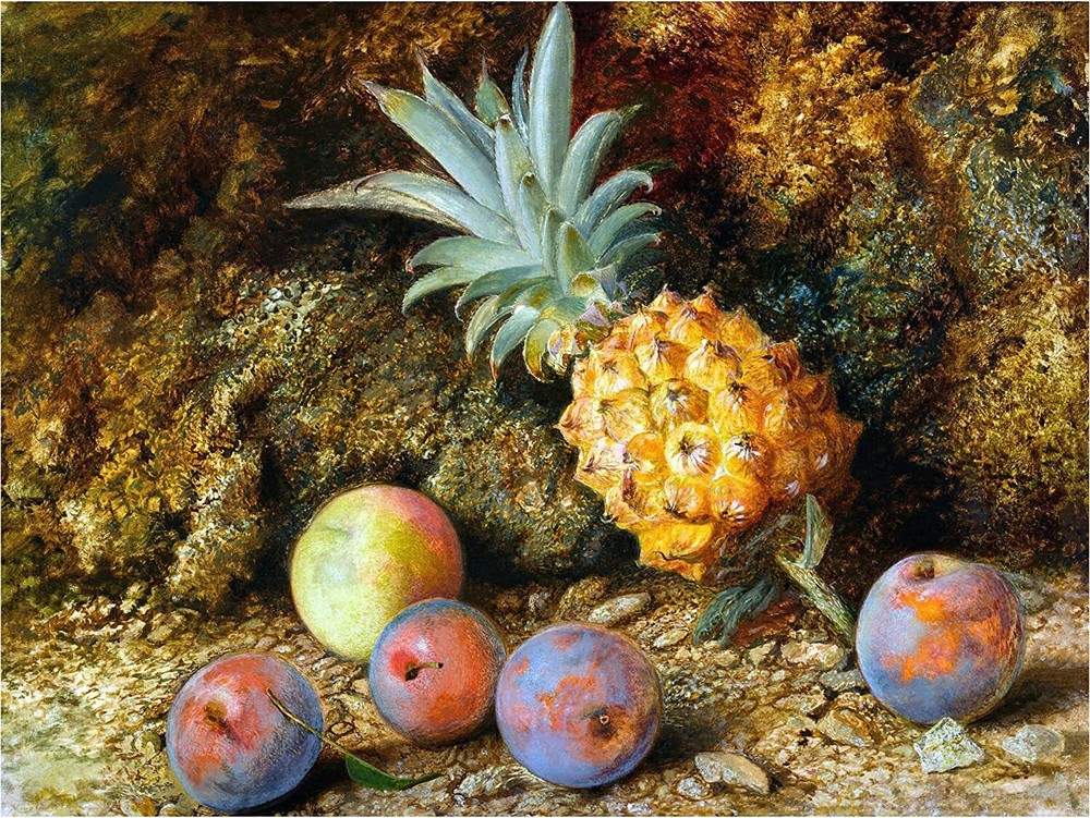 Still Life Pineapple Apple Accent Tile Mural Kitchen Backsplash Marble Ceramic