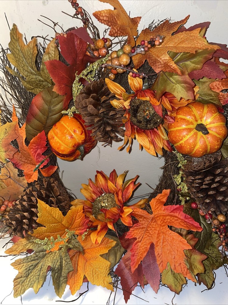fall wreaths for front door 17”