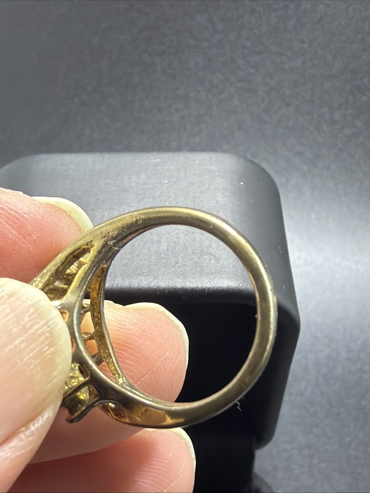 Vintage 16kt GP Jade Ring