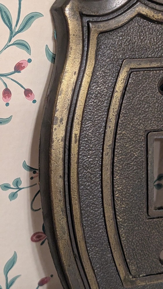 Vintage Switch Plate Cover Dark Brass