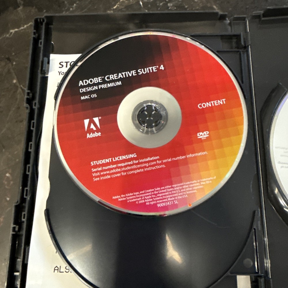 Adobe Creative Suite 4 CS4 Design Premium MAC OS Student Version W/code