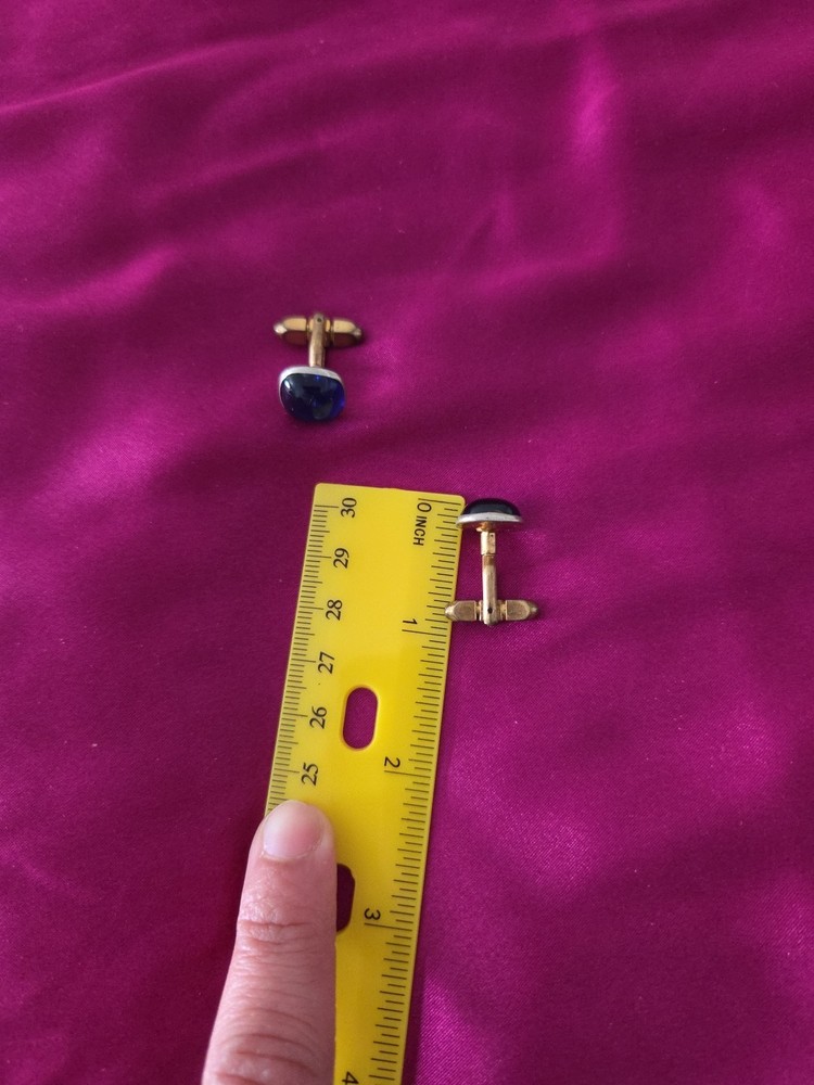 Blue Goldtone Cufflinks & Shirt Studs