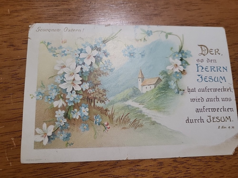 1 & 1/2 Cent Stamp Harding On A German Post Card / Torn Corner