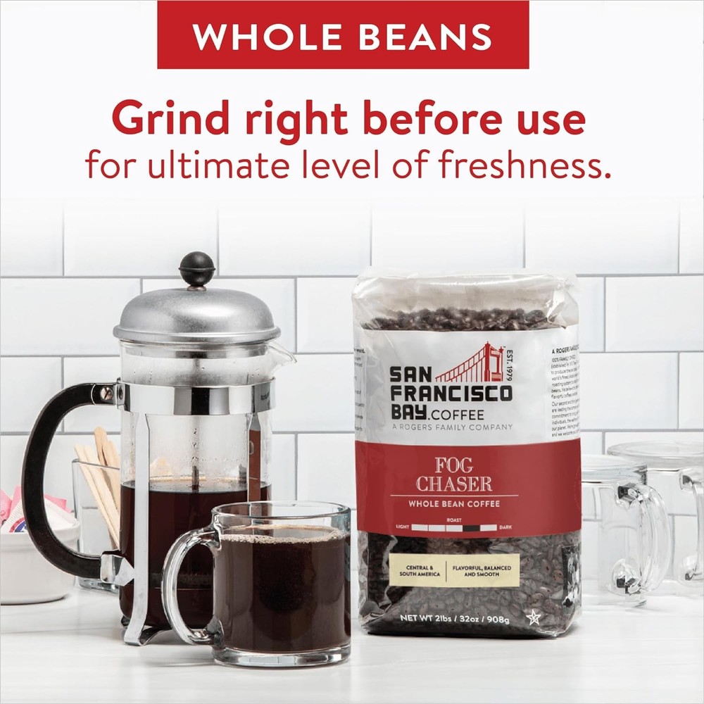 Fog Chaser Coffee Beans w/ Medium Dark Roast & Smooth Finish (2lb)