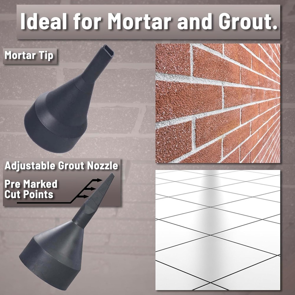 Mortar Pointing Gun - 1 Quart Capacity, 12:1 Thrust for Precision Work