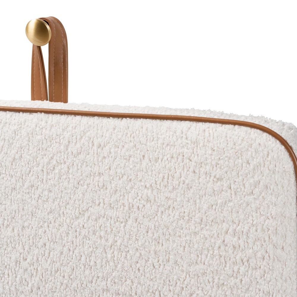 Baxton Studio Belden Boucle Upholstered Wall-Mounted Headboard - Cream - Queen