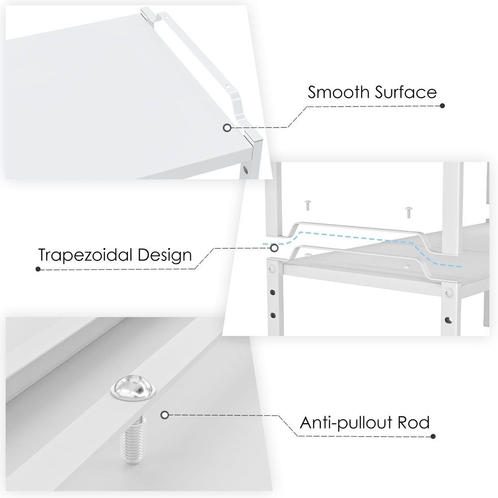 2 Pack 11” Width Expandable Kitchen 2 Pack: 11"D x 23.6"W x 8.7"H, White