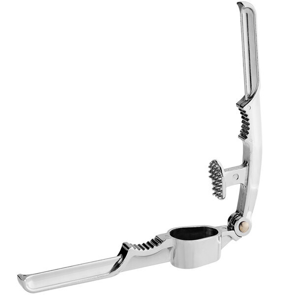 Choice 7 1/4" Chrome Garlic Press