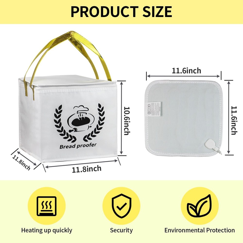 Dough Proofer Heating Pad with Warming Box, Sourdough Bread Proofing Warmer B...
