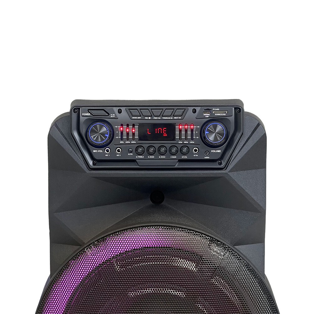 18" Portable Bluetooth Speaker Deep Bass With Remote Control Wireless Microphone