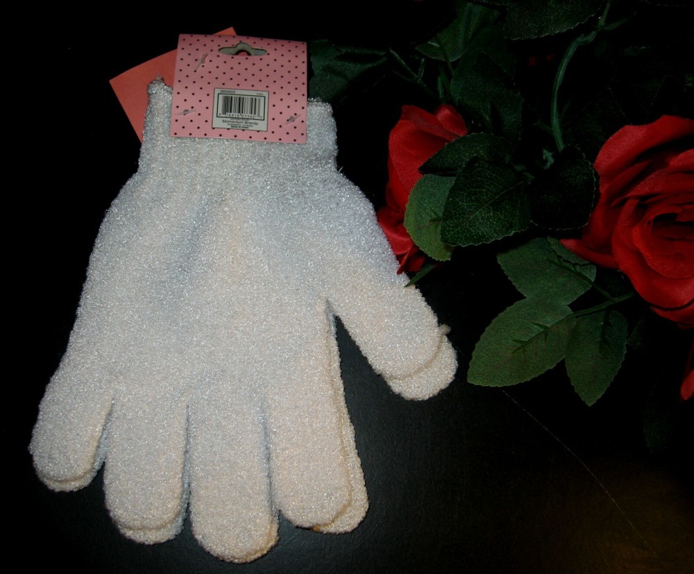 Halsa Spa Essentials Unisex Bath Gloves, 1 Pair White