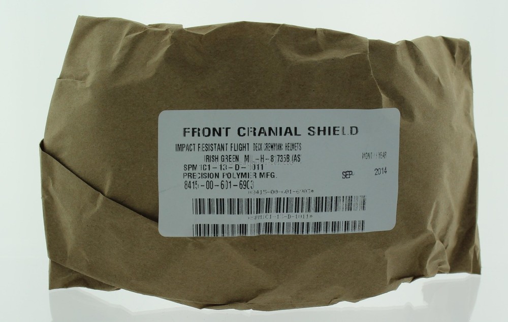 Front Cranial Shield, Irish Green Impact Resistant Flight Deck Helmets Protector