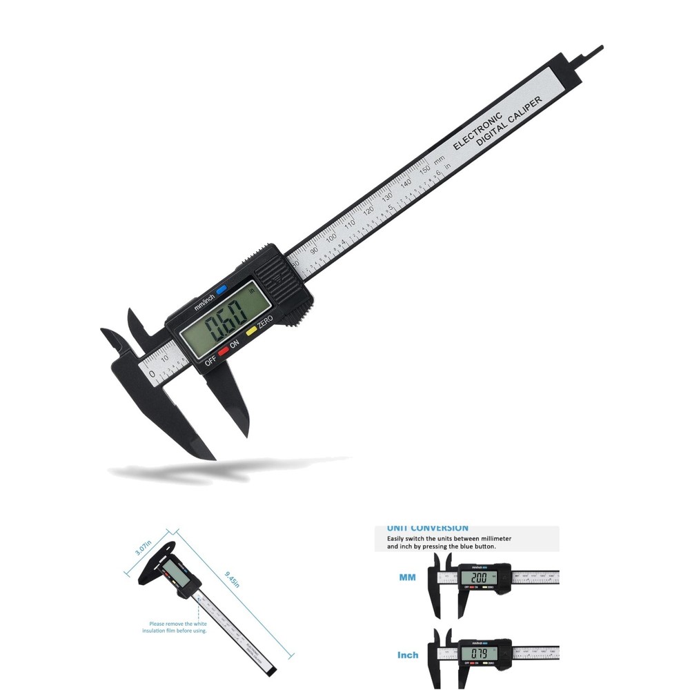 Smart 0-6" Digital Caliper with Auto Off & Zero Function - High Accuracy