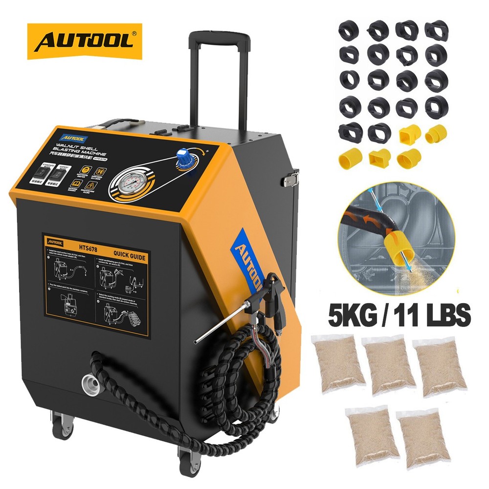 AUTOOL Engine Intake Valve Carbon Cleaner Walnut Sand Blaster Cleaning Machine