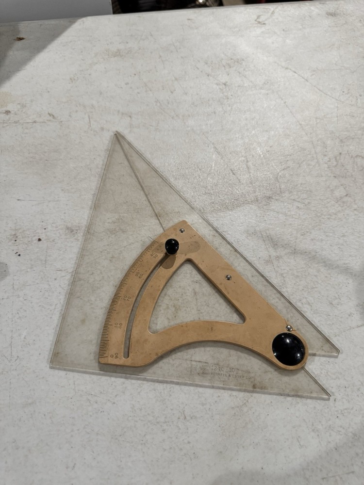 Keuffel Esser adjustable triangle drafting square 1240-10