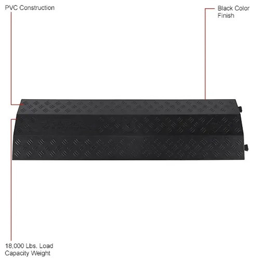 1-Channel Drop Over Cable Protector, 18,000 lbs. Capacity, Black