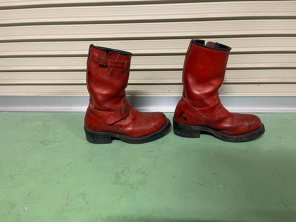 MADE in GM Japan Boots Leather Red Engineer Boots Size 8.5