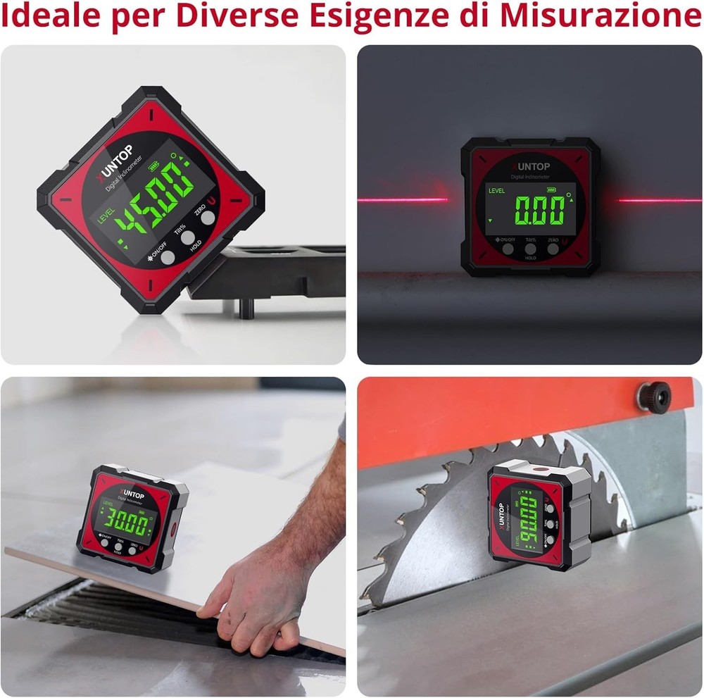 Digital Angle Finder Level Box with Laser Class 2 1mW Output