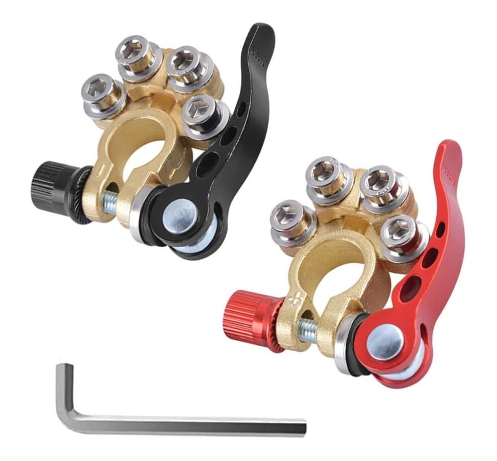 2 Pcs Quick Release Adjust Disconnect Tool Car Battery Terminal Connector Clamp