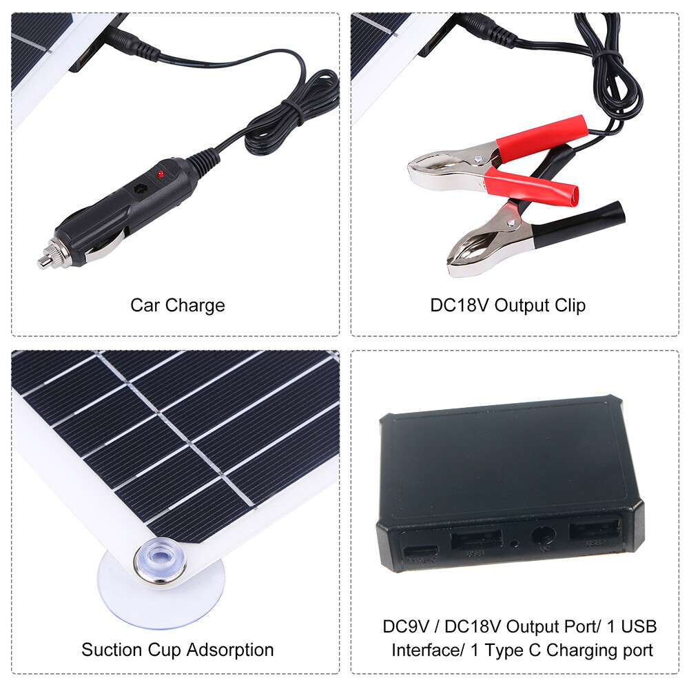 200 Watts Solar Panel Kit 12V 100A Battery Charger with Controller Caravan Boat
