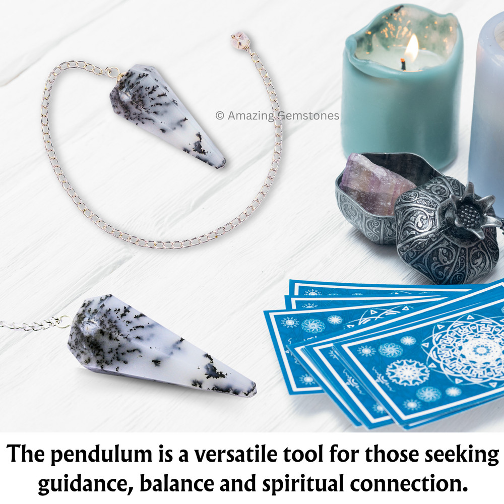 Dendrite Opal Dowsing Crystal Pendulum
