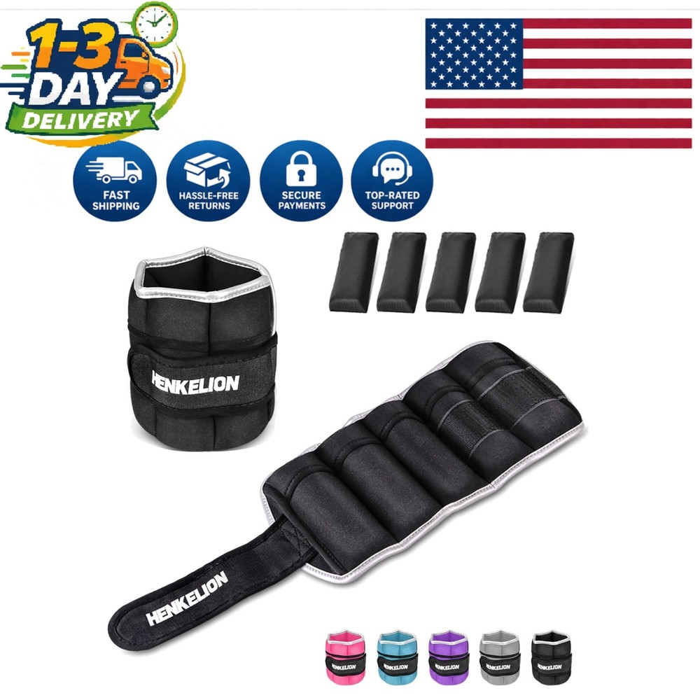 Versatile 5 lbs Ankle Weights for Strength Training -  Cotton & Neoprene