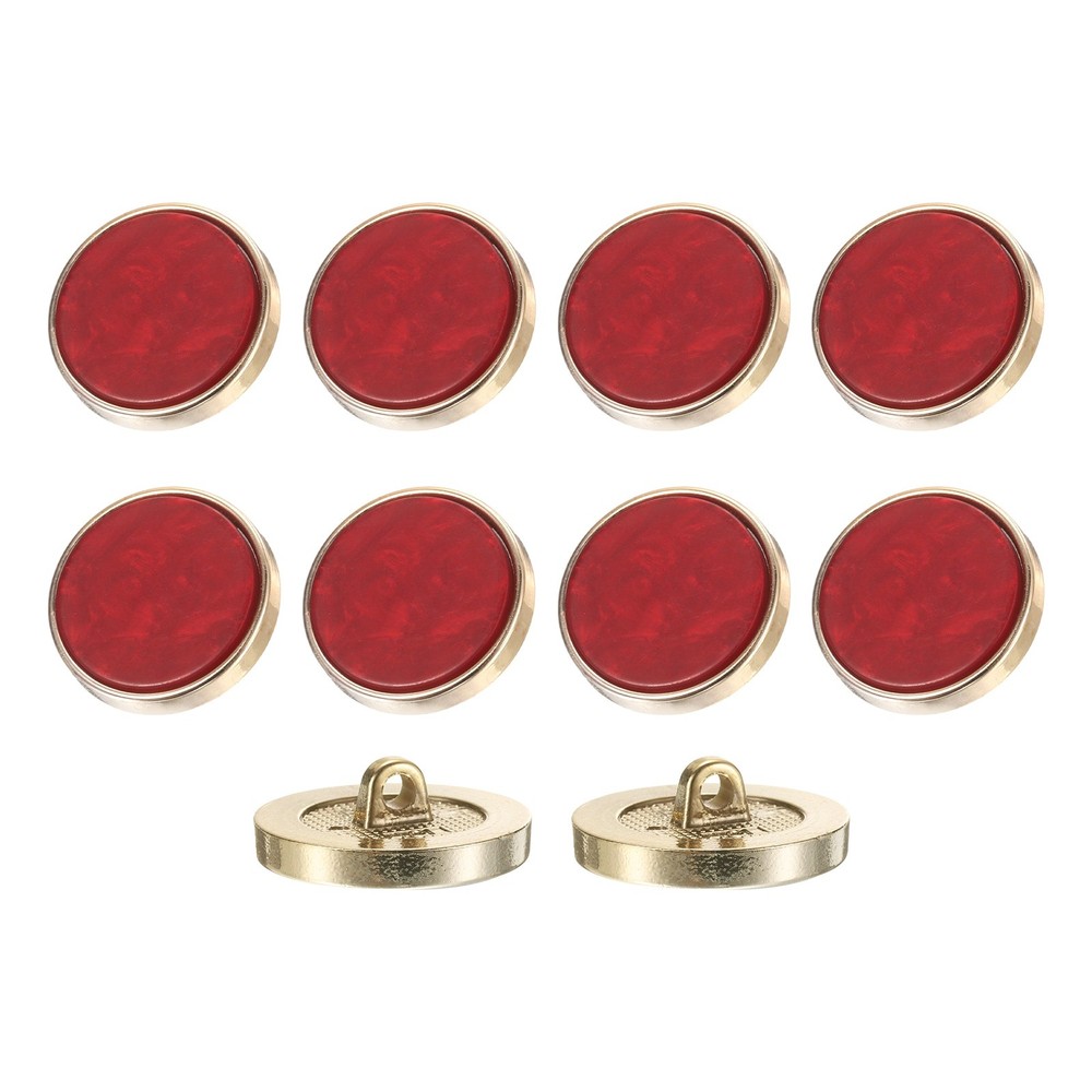 10Pcs Round Button, 25mm/1" Resin Decorative Pattern Button, Wine Red