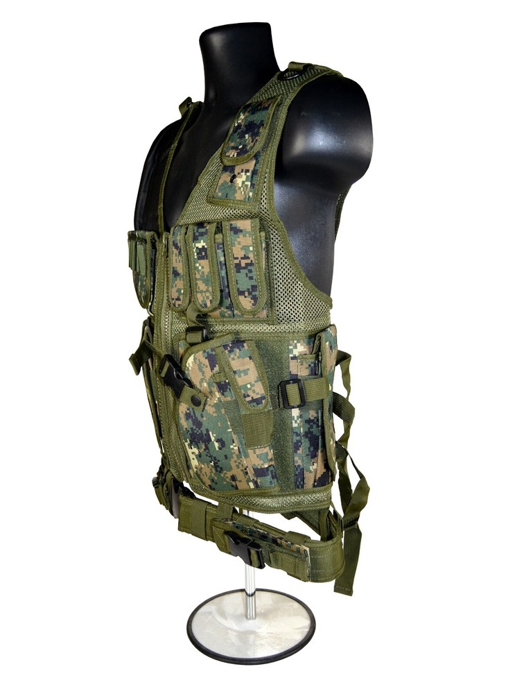 Tactical Multi Function Vest, Digital Green Camouflage