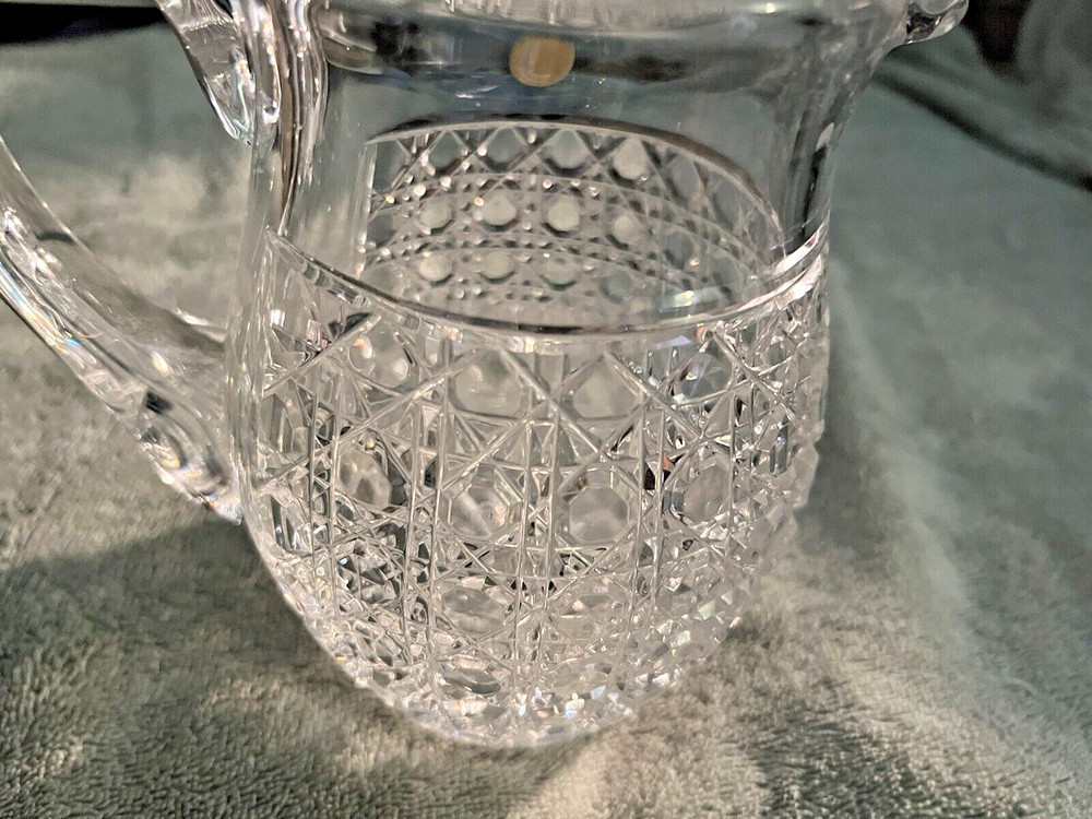 Cameo Hand Cut Lead Crystal Pitcher from Germany