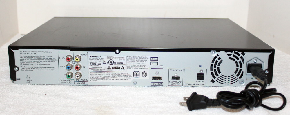 Sharp Aquas Blue-Ray DVD Player BD-HP21U ~ Powers On ~ Sold Untested