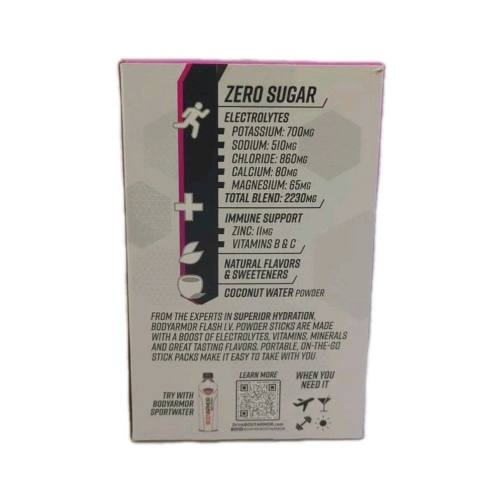 BODYARMOR Flash IV Electrolyte 6 Packets Grape - Zero Sugar - Hydration Booster