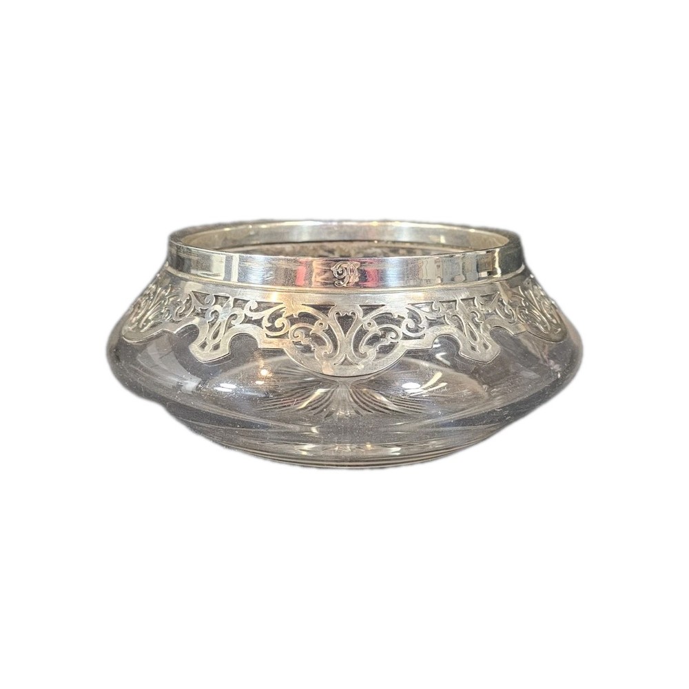 An 19thC Silver Mounted Cut Glass Centrepiece Bowl Hallmarked