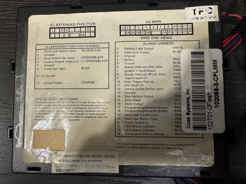 Code Alarm 102059-3-CPLMM