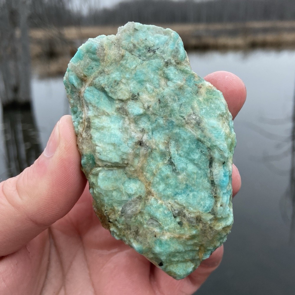 Bright Blue Amazonite Lapidary Rough Stone 5.79 Oz