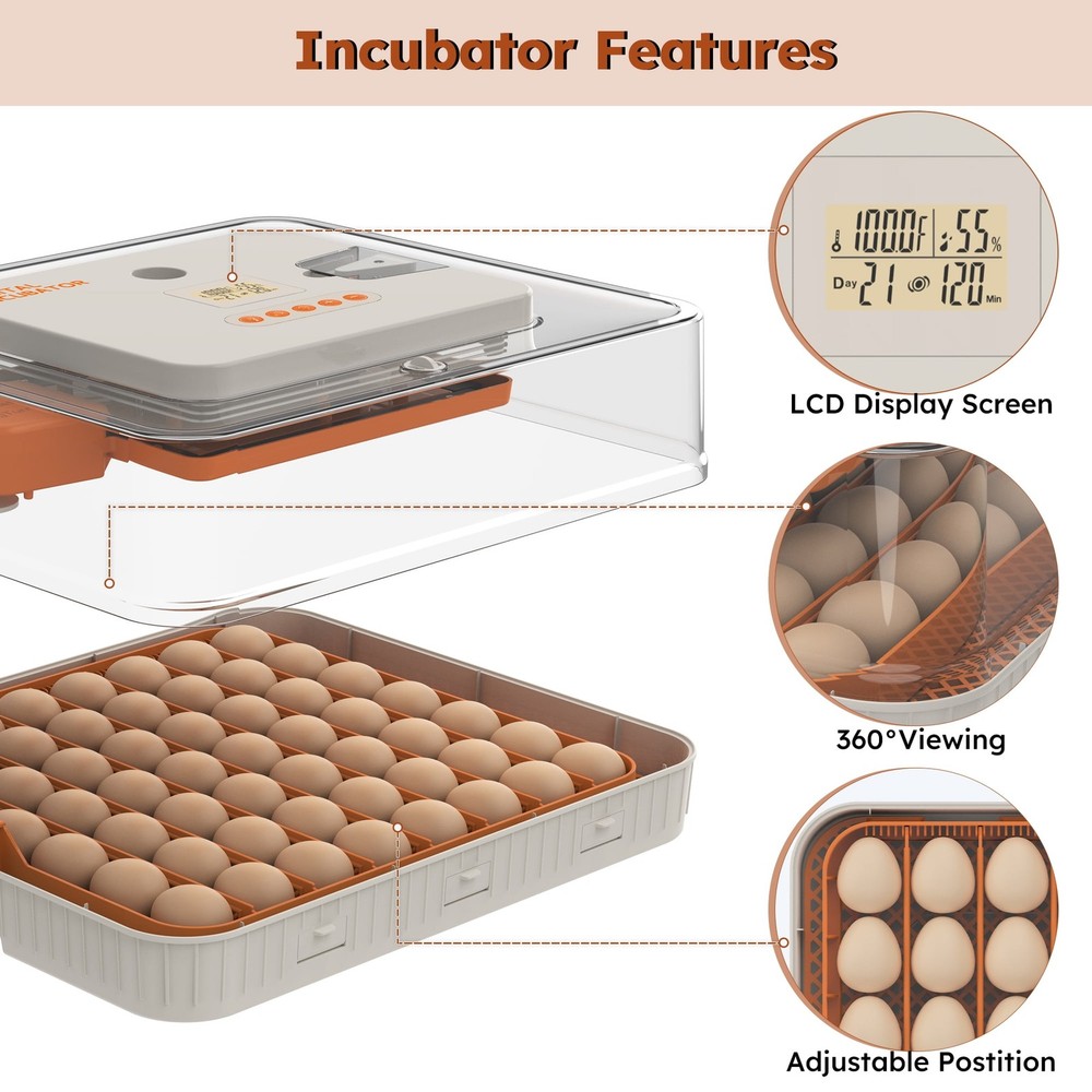 New Automatic Egg Incubators 56 Egg Turning Egg Hatching Temp & Humidity Control