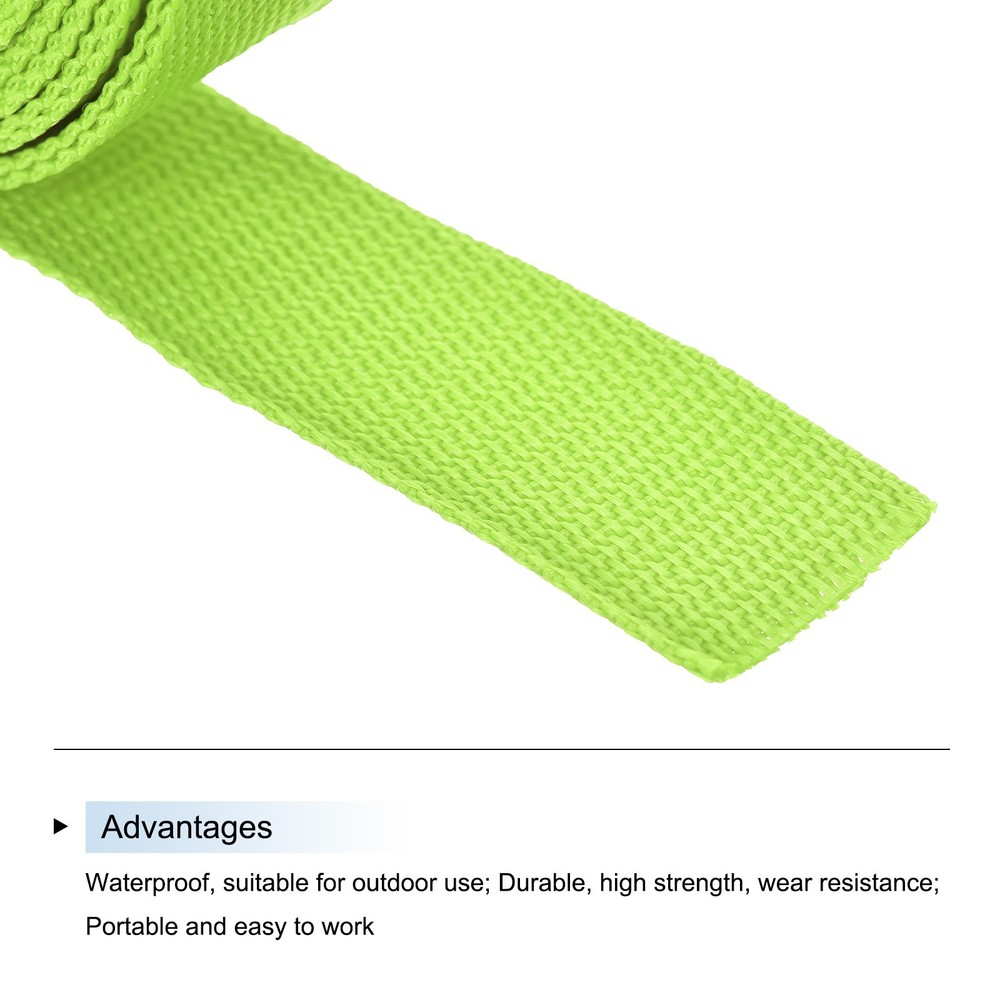 Lightweight Polypropylene Webbing Strap 3.8cm 10 Yard Yellowish Green