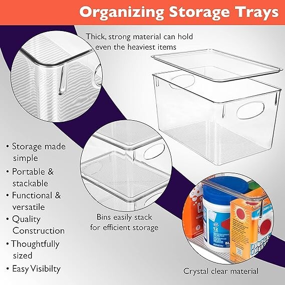 CLEARSPACE Plastic Storage Bins With lids – Perfect Kitchen Organization