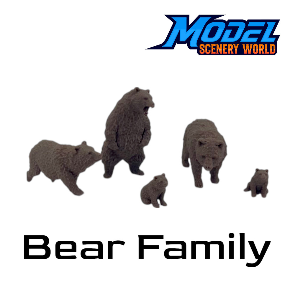 Bears with Cubs (5pk) - S Scale 1:64 - Brown