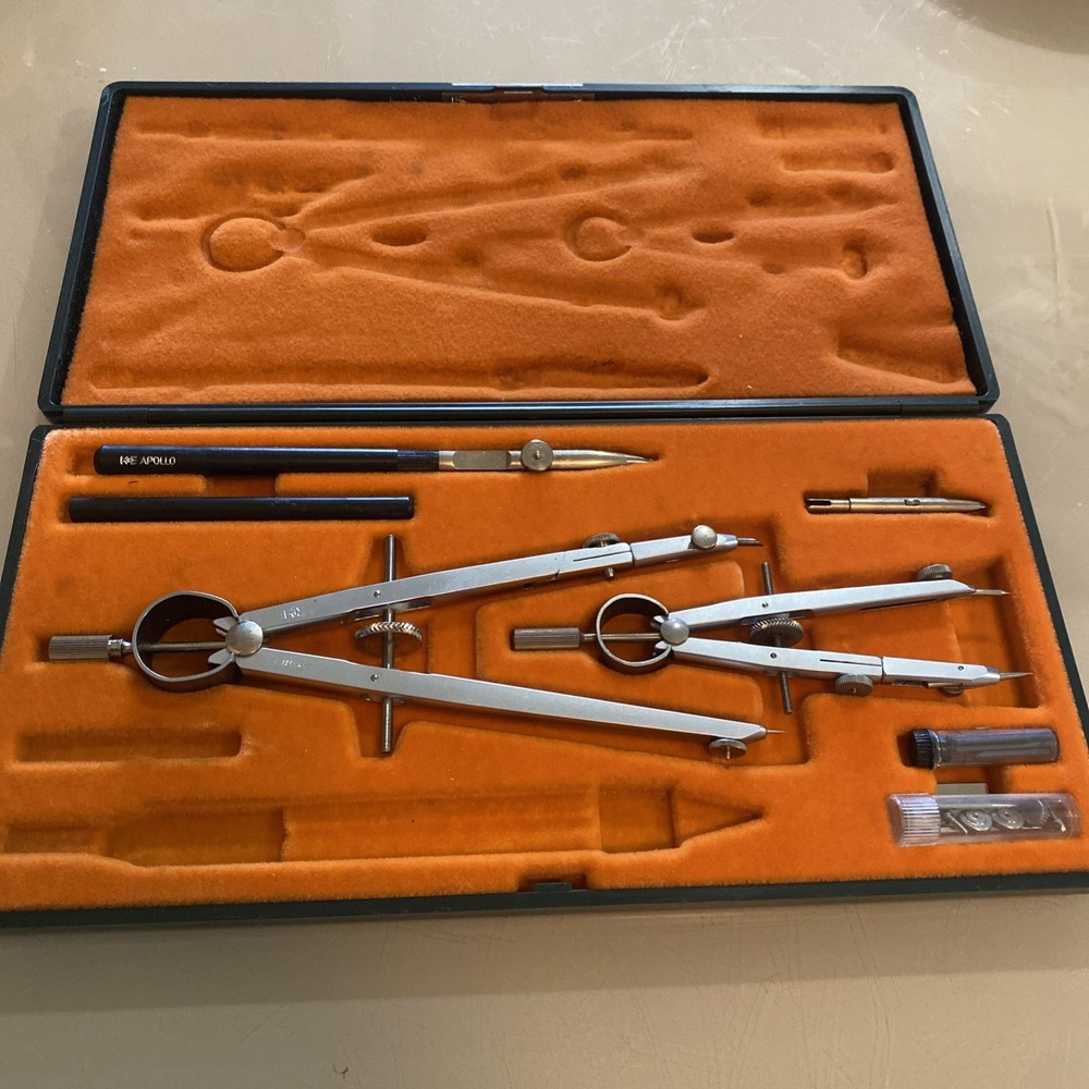 Vintage K & E Drafting Set Apollo Tools Instruments Keuffel Esser - Missing One