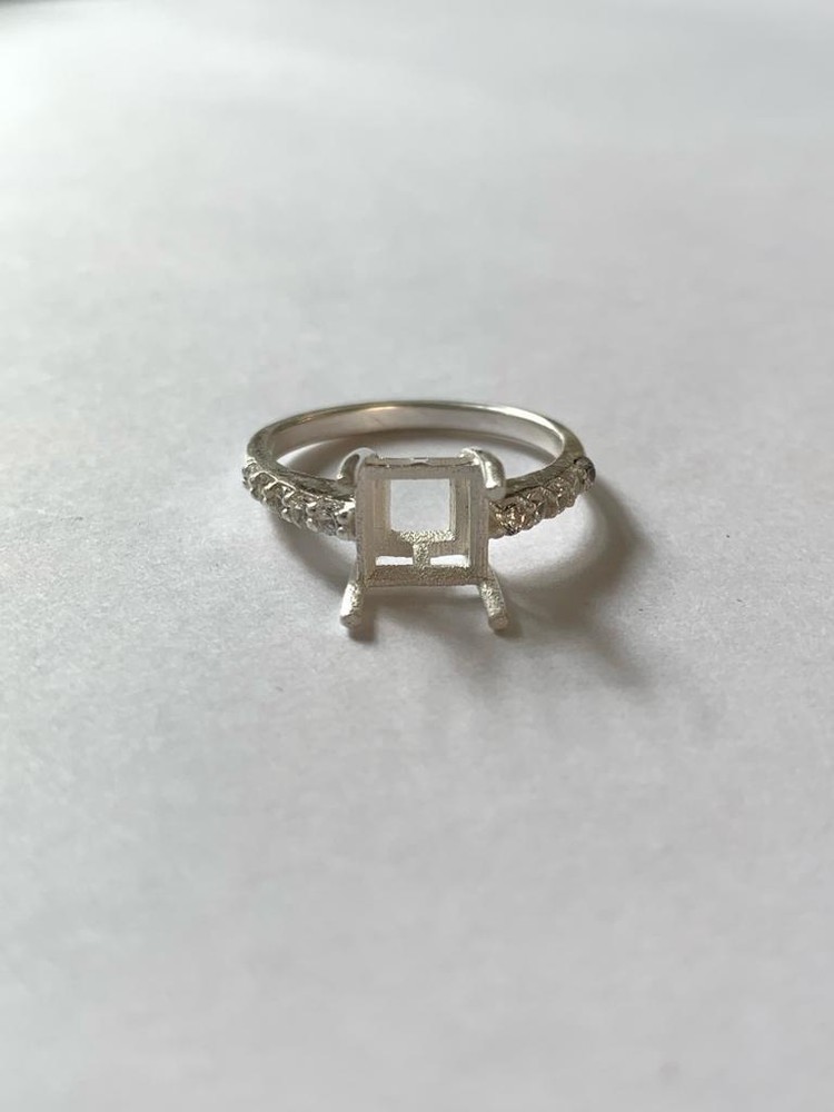 Sterling Silver Ring Blanks, 8 mm Square 925 Silver Ring Setting Bulk Order Sale