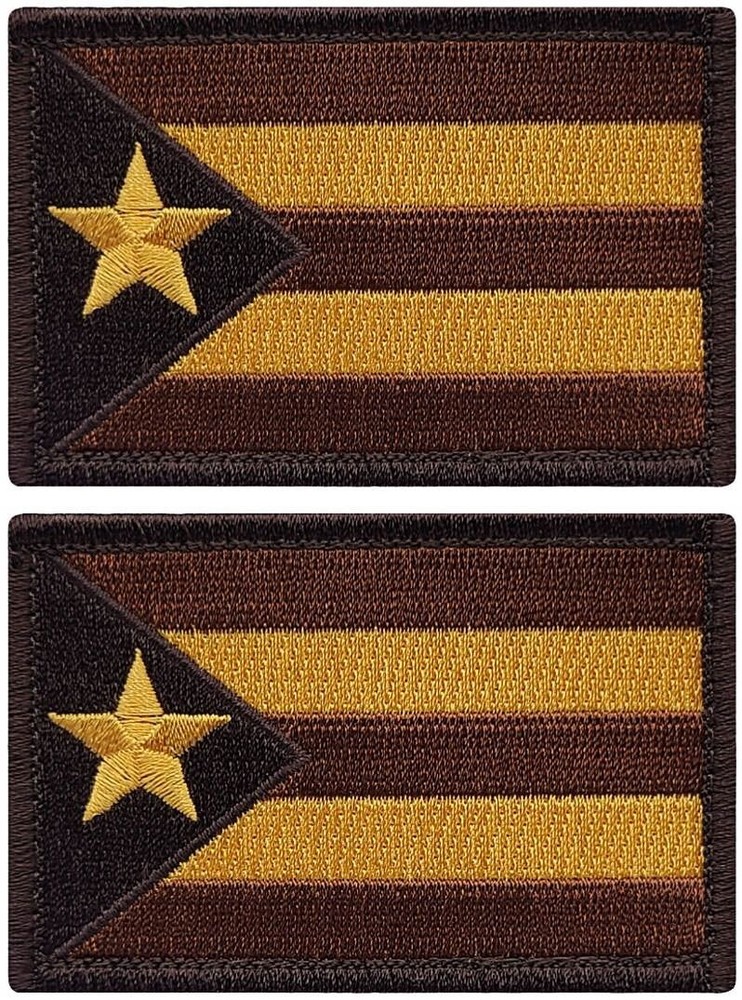 Puerto Rico Flag Embroidered Morale Patch  |2PC  HOOK BACKING    3"x2"