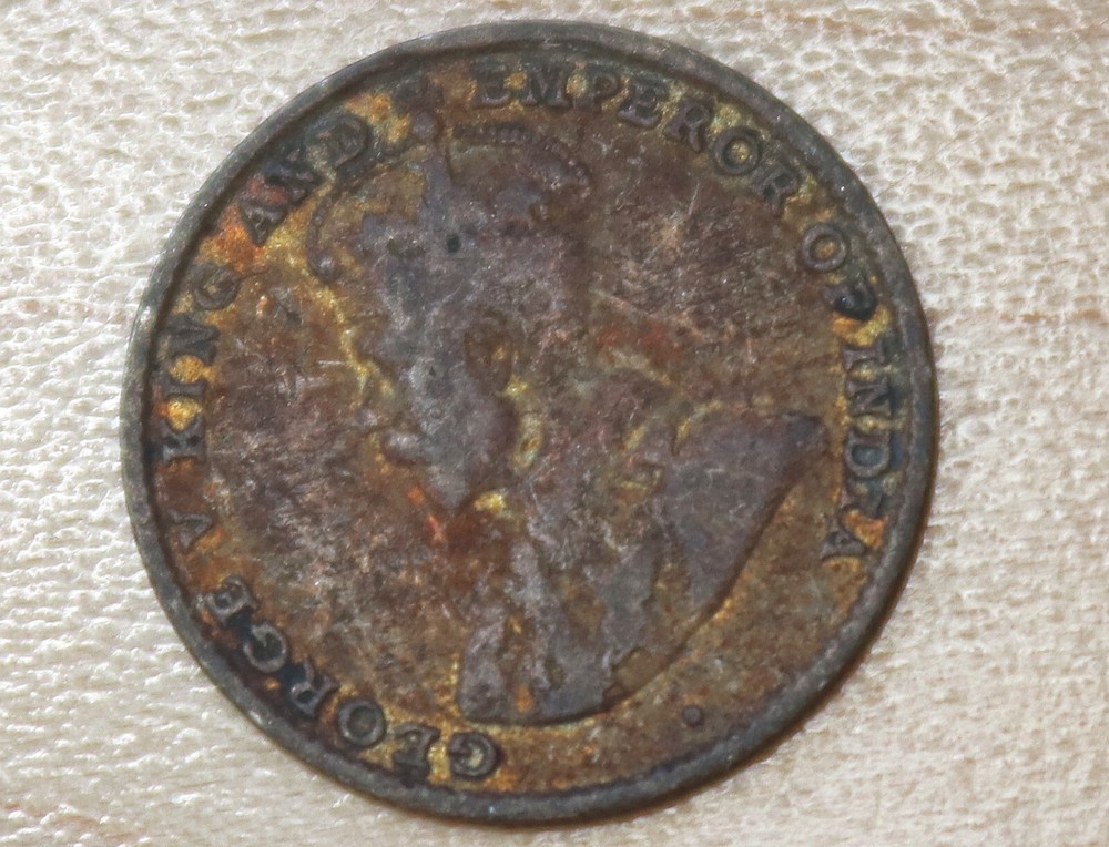 1919 Ceylon Sri Lanka 10 Cents Silver