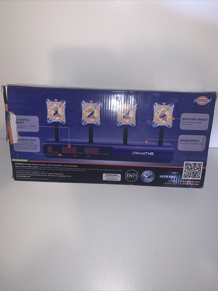 UWANTME Electronic Shooting Target Scoring Auto Reset Digital Large Open Box