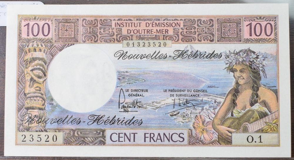 New Hebrides $100 Cent Francs Note - UNC - CAT $135