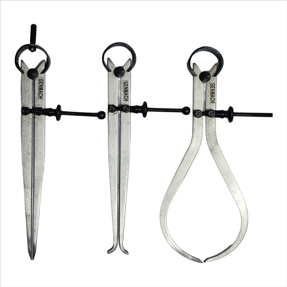 New Spring Caliper 3" / 75mm - 3 Piece Set Inside Outside Divider Machinist Tool