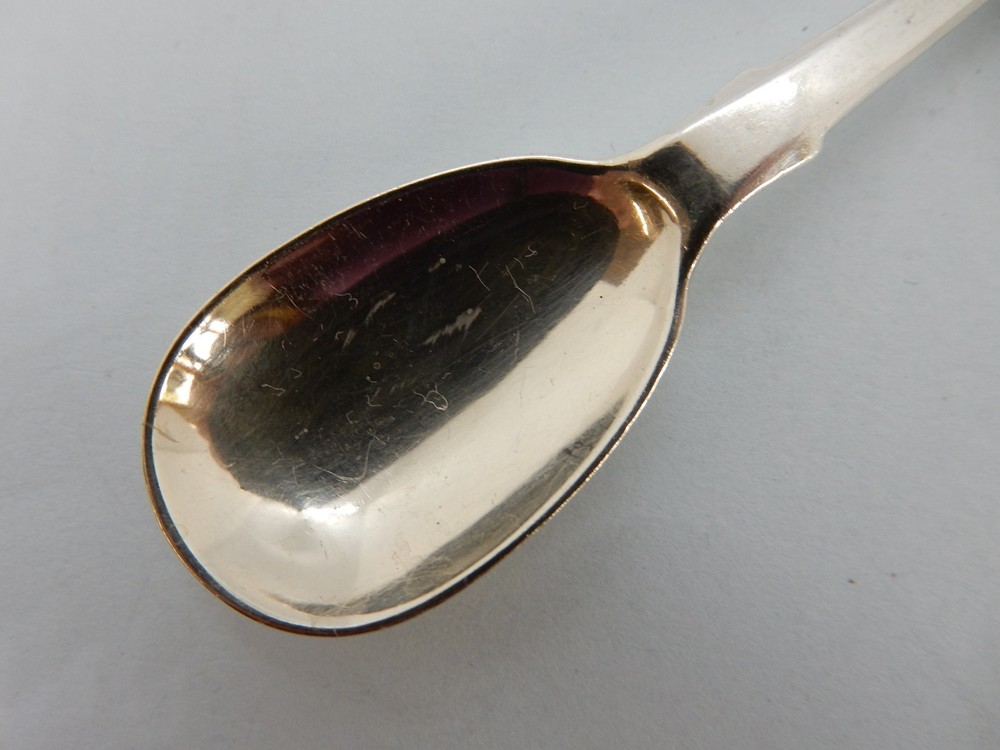 IRISH Sterling SILVER Fiddle Pattern MUSTARD Spoon. JS Dublin 1867